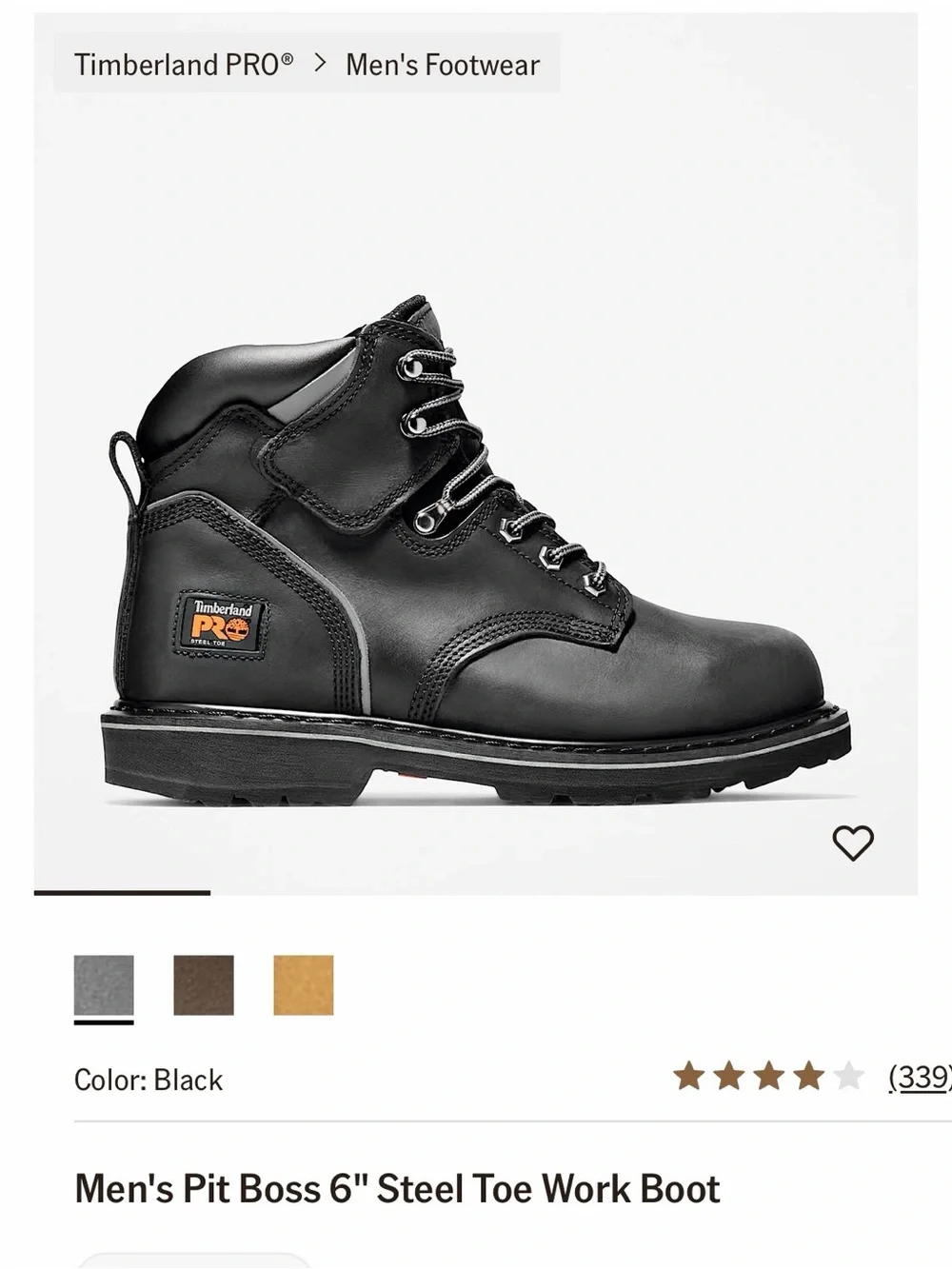 Timberland PRO Black Men's 6